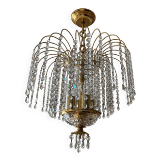 60s-70s crystal tassel cascade chandelier