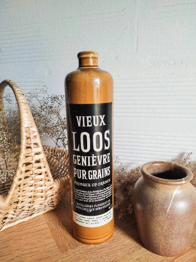 Vintage bottle, ceramic, brown