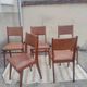 Set 7 chaises et 2 fauteuils bridge vintage chêne+simili