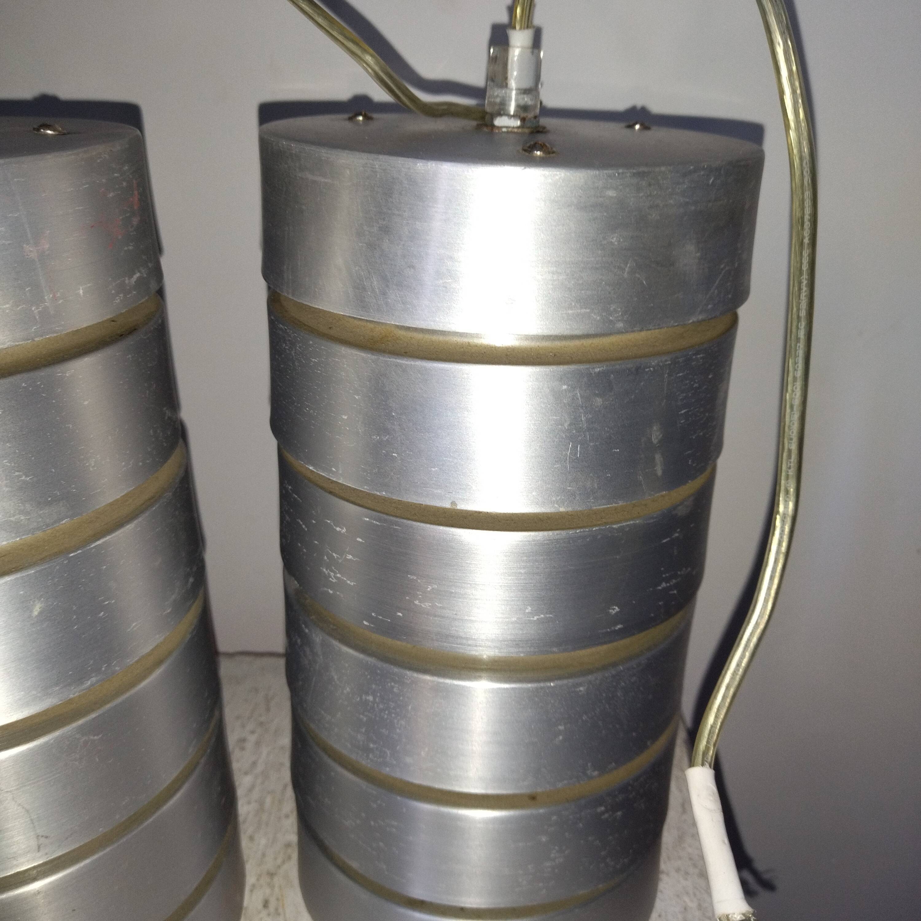 Pair of suspension brushed aluminum 70s