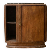 Vintage Art Deco bedside table in wood and marble