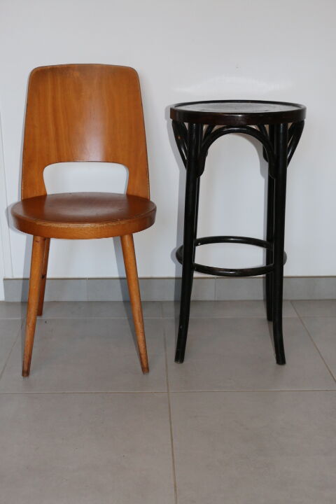 Dark wood stool 705mm