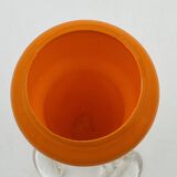 Vintage orange glass soliflore with a sculpted base.