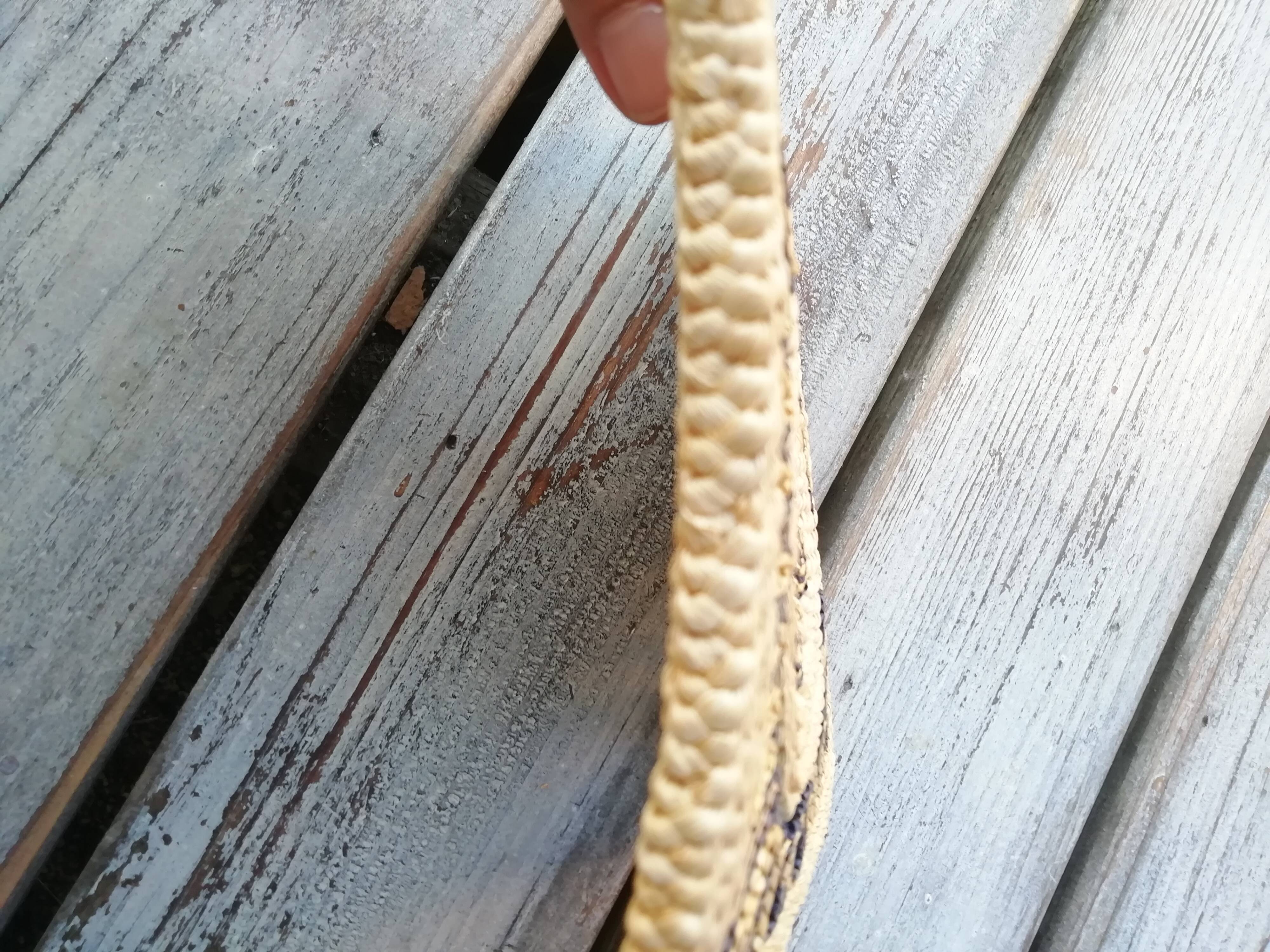 Under the wicker dish
