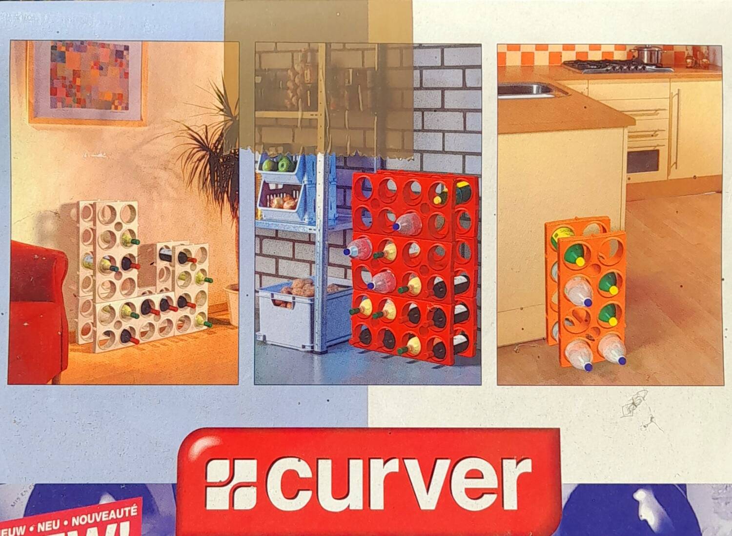 Bottle rack Curver space age 70s