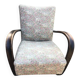 Armchair H 269 in brown wood and pastel floral fabric by Jindrich Halabala (1930)