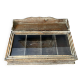 Showcase/cutlery rack, wood and glass