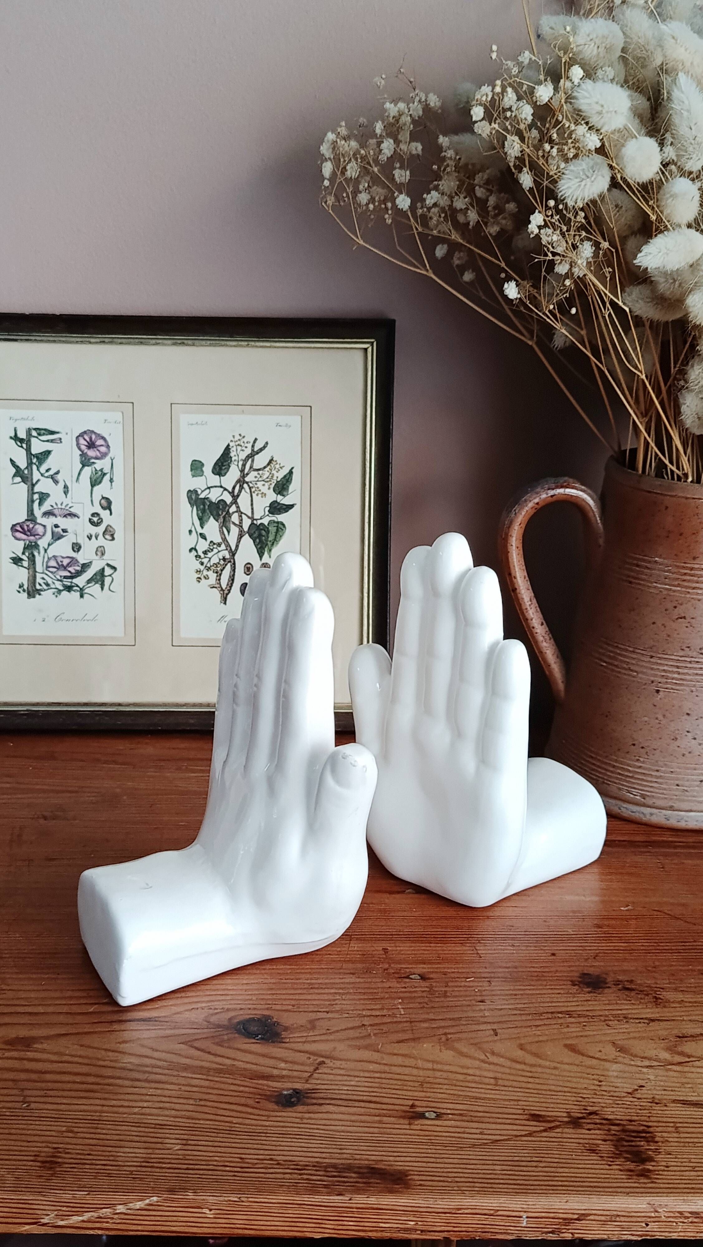 Ceramic hand bookends