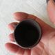 Set of three matte brown ceramic cups for dolls' play kitchen