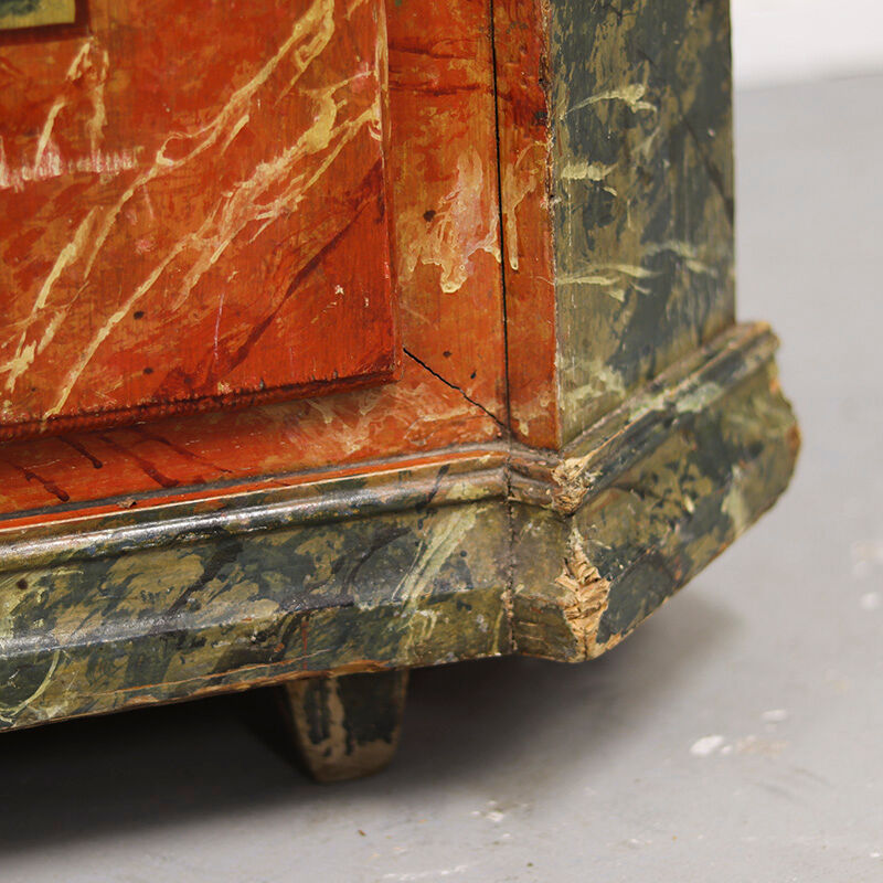 Painted Marble Folk Art Cabinet