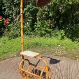 Louis Sognot floor lamp from the 50s in rattan