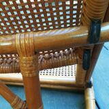 Folding rattan beach chair, USA, 1960s