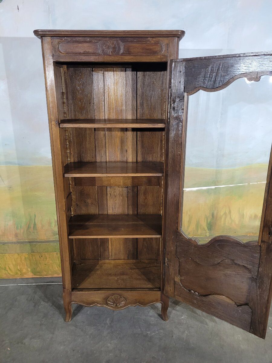 Petite vitrine en chêne une porte