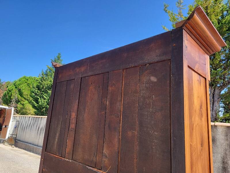 19th century empire style 2-door walnut bookcase