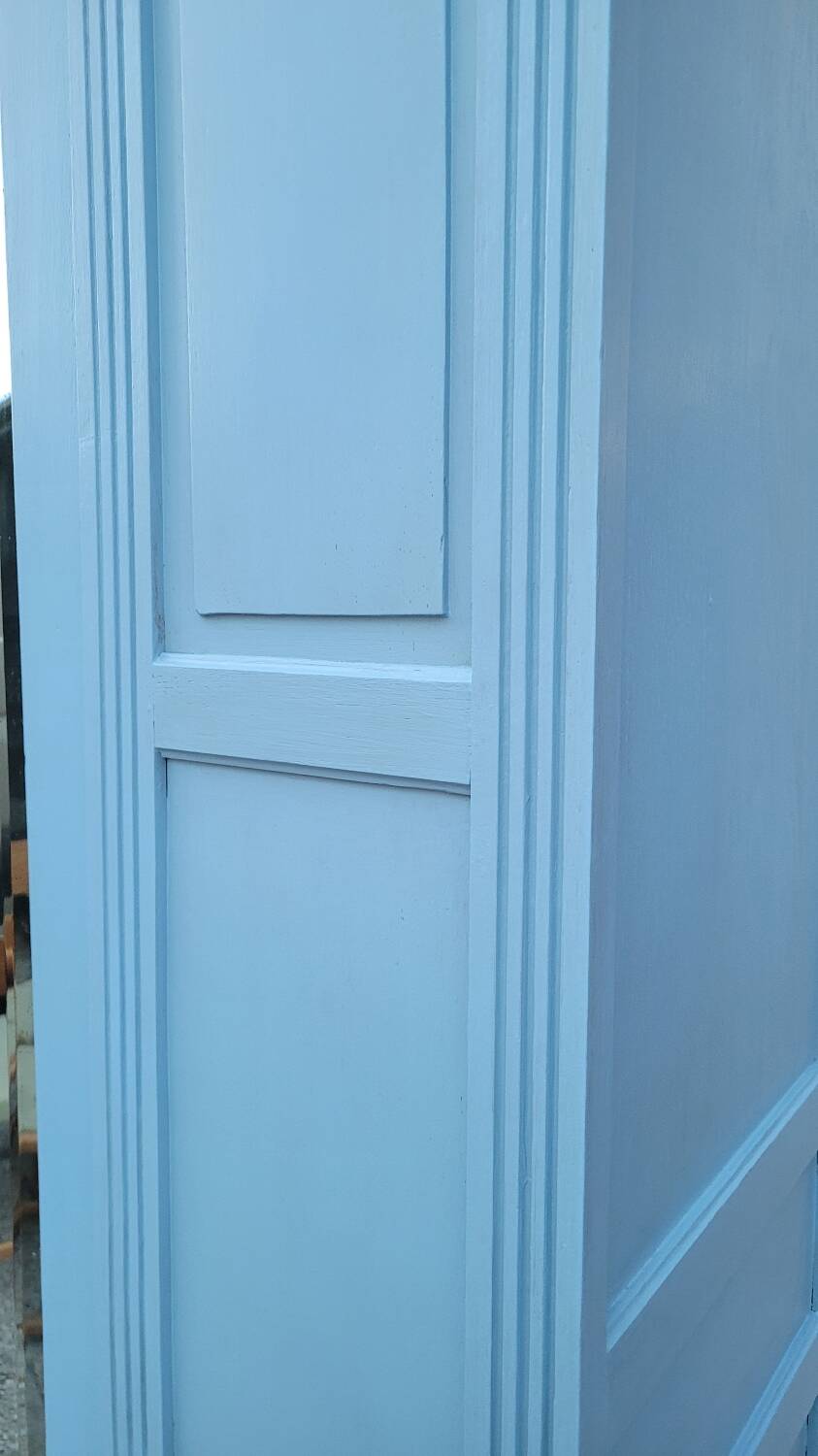 Parisian Art Deco armoire with beveled mirror and painted decoration