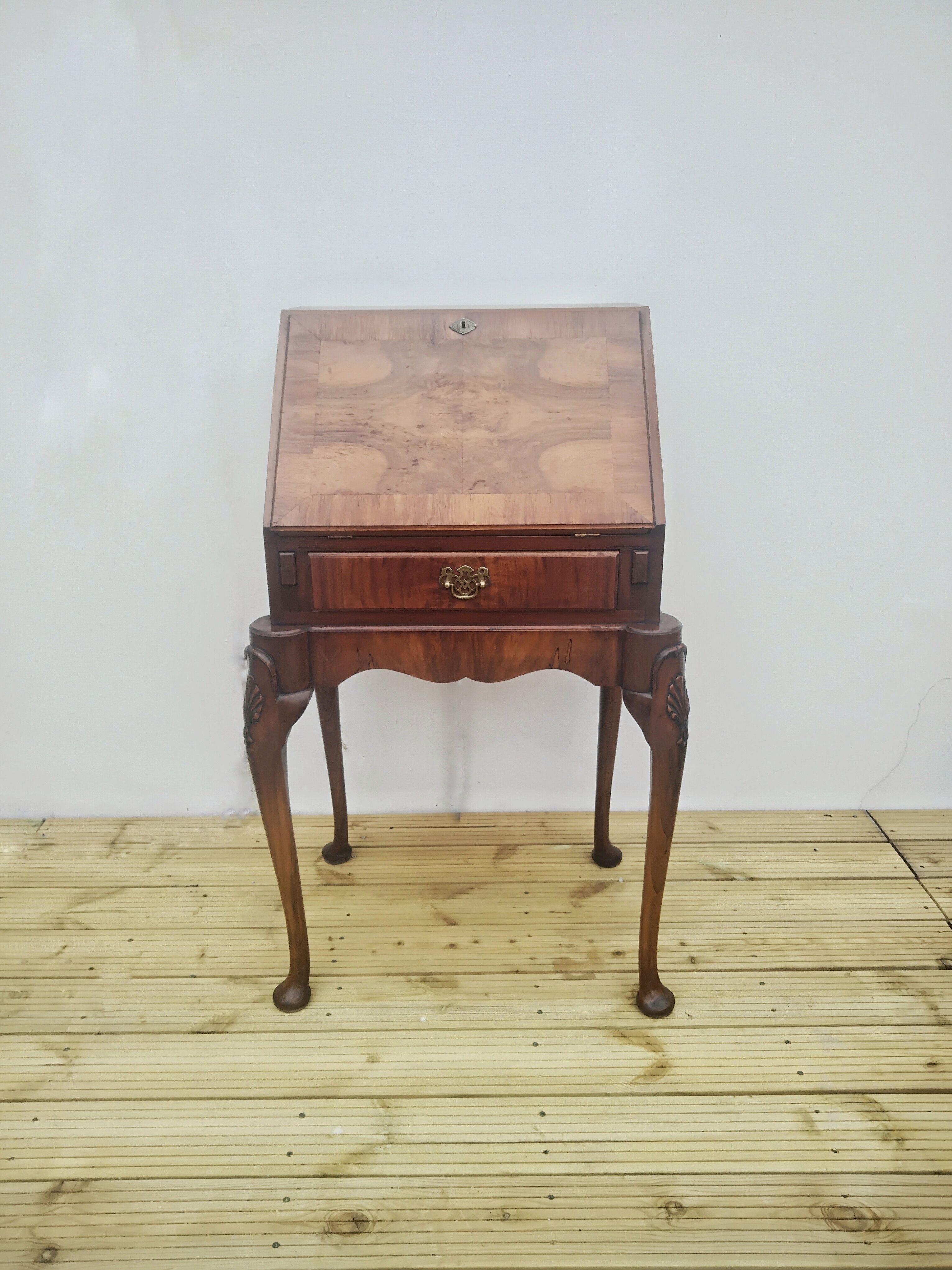 Antique 1920s burr walnut bureau
