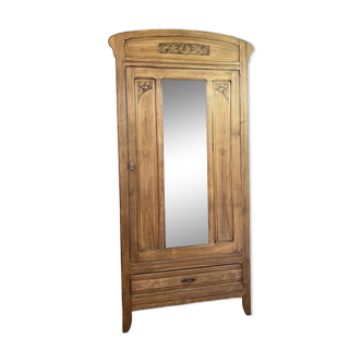 Parisian art deco wardrobe in solid raw oak