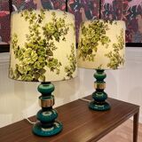 Pair of Scandinavian design glass lamps from the 1950s.