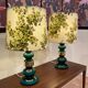 Pair of Scandinavian design glass lamps from the 1950s.