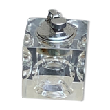 1970 glass and metal refillable table lighter