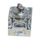 1970 glass and metal refillable table lighter