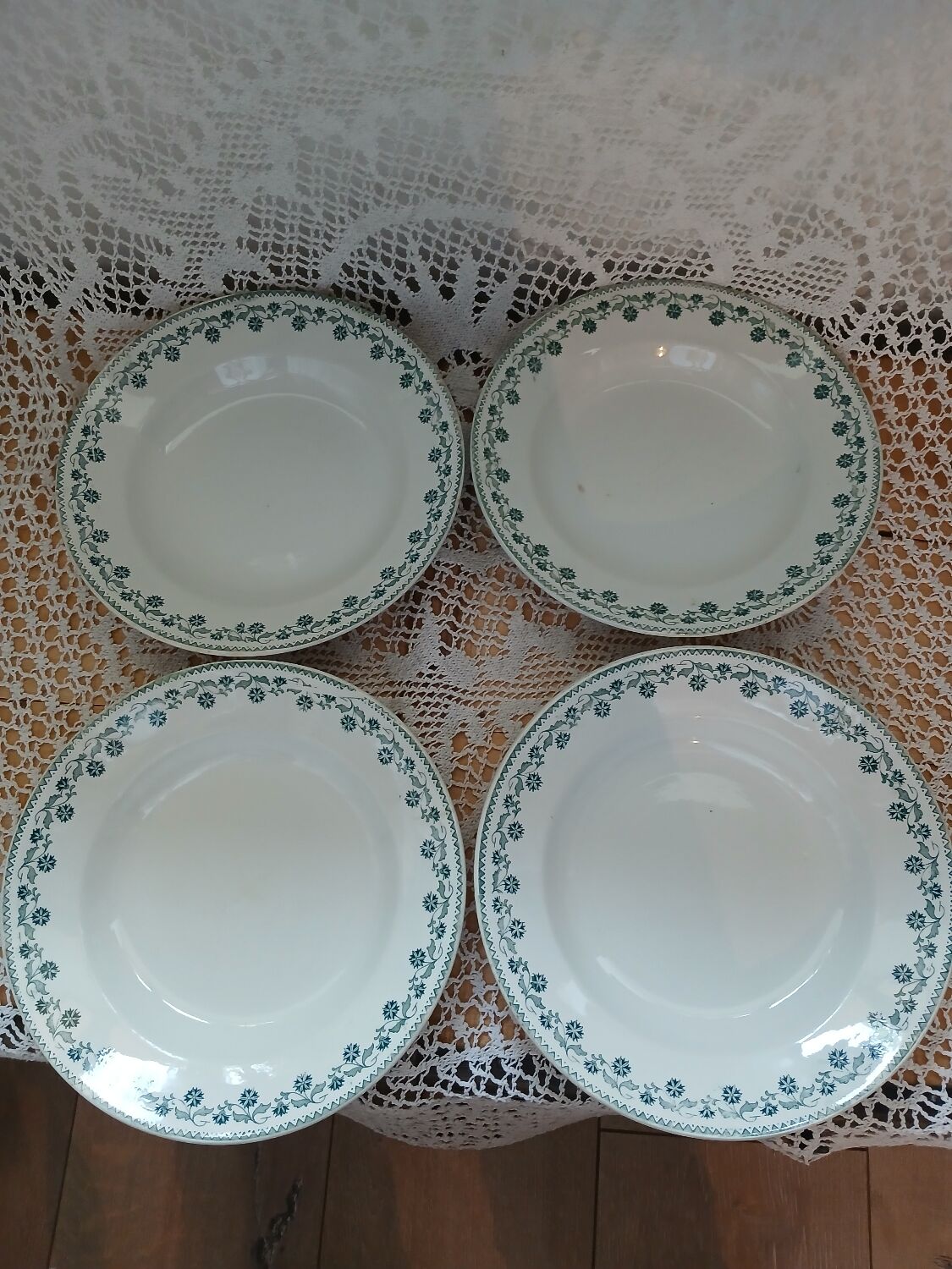 6 antique ironstone plates