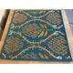 Silk Embroidered Floral Cushion Cover. Blue Throw Pillow Case. Traditional Uzbek Accent Pillow.
