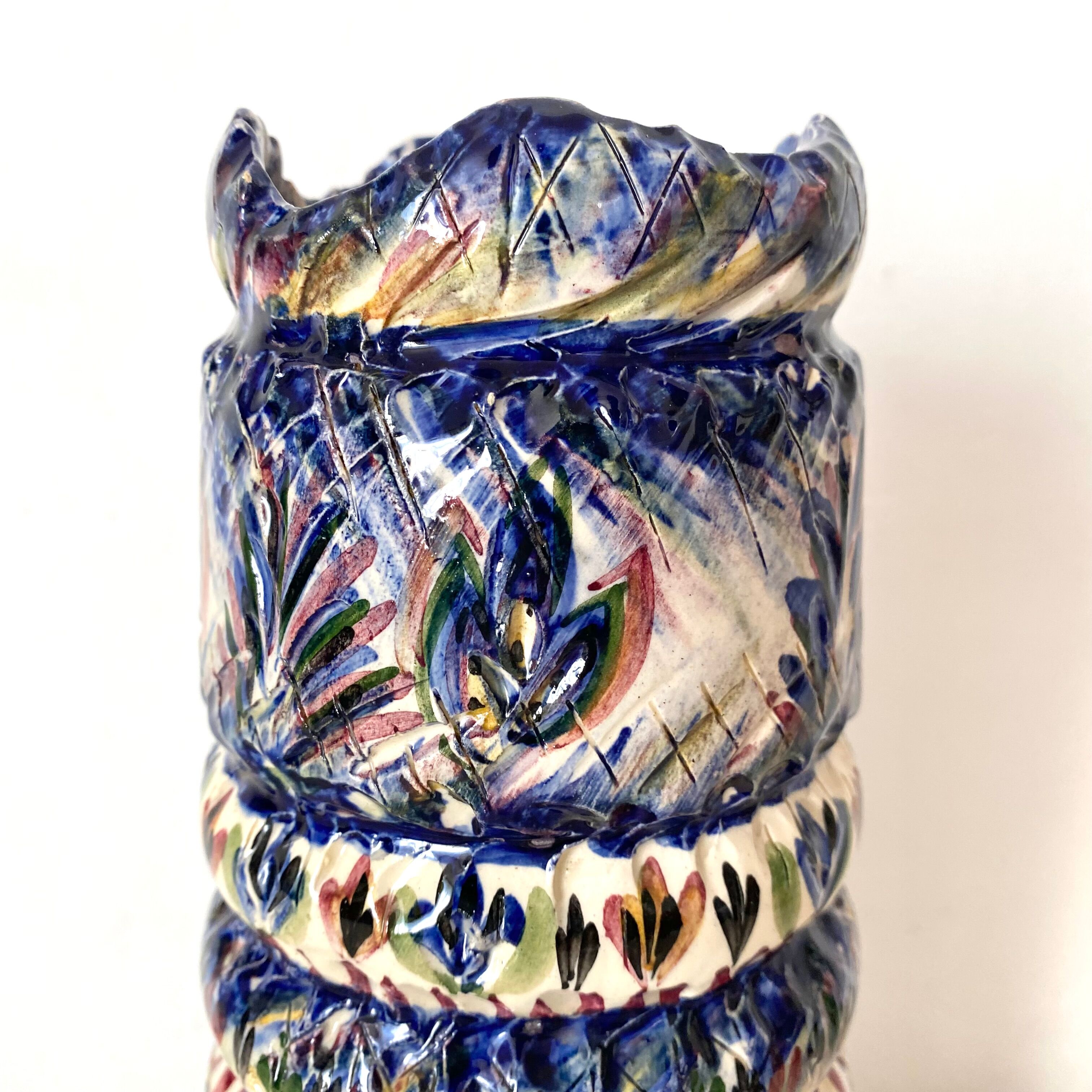 High earthenware vase of Rochefort in earth signed Leray
