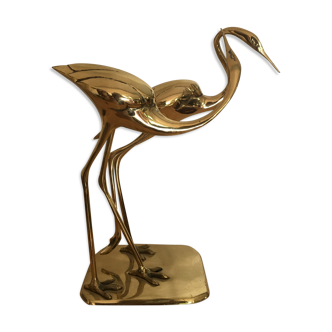 Brass heron couple