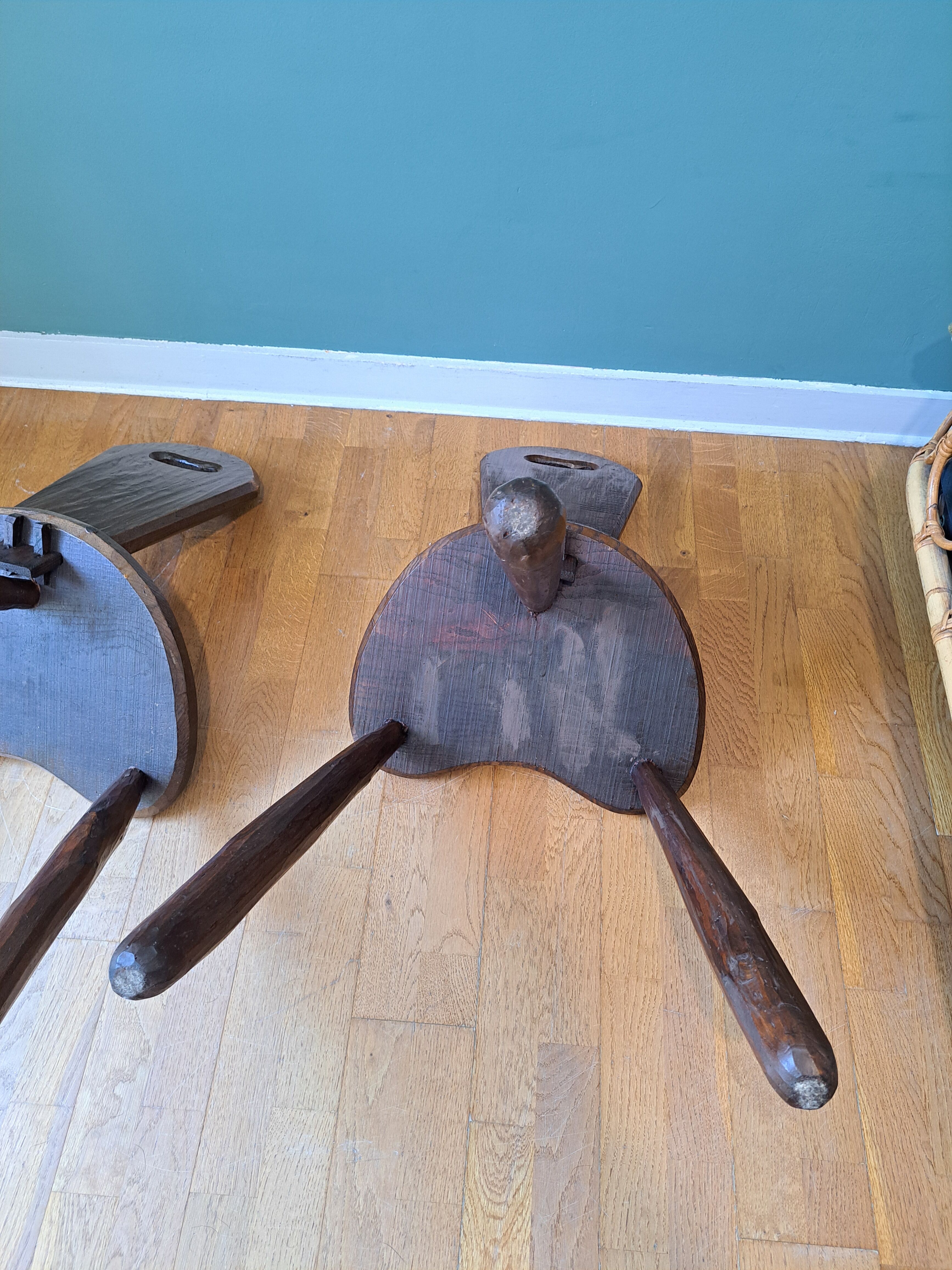 Brutalist pair of stools