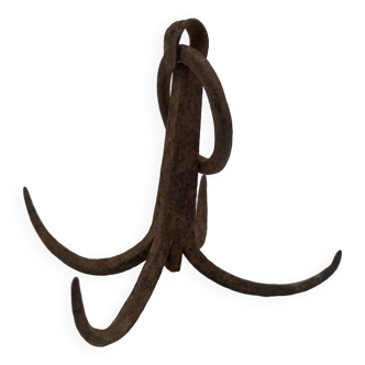 Old grappling hook, wrought iron well hook