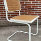 Set of 4 Cesca b32 model chairs in white by Marcel Breuer