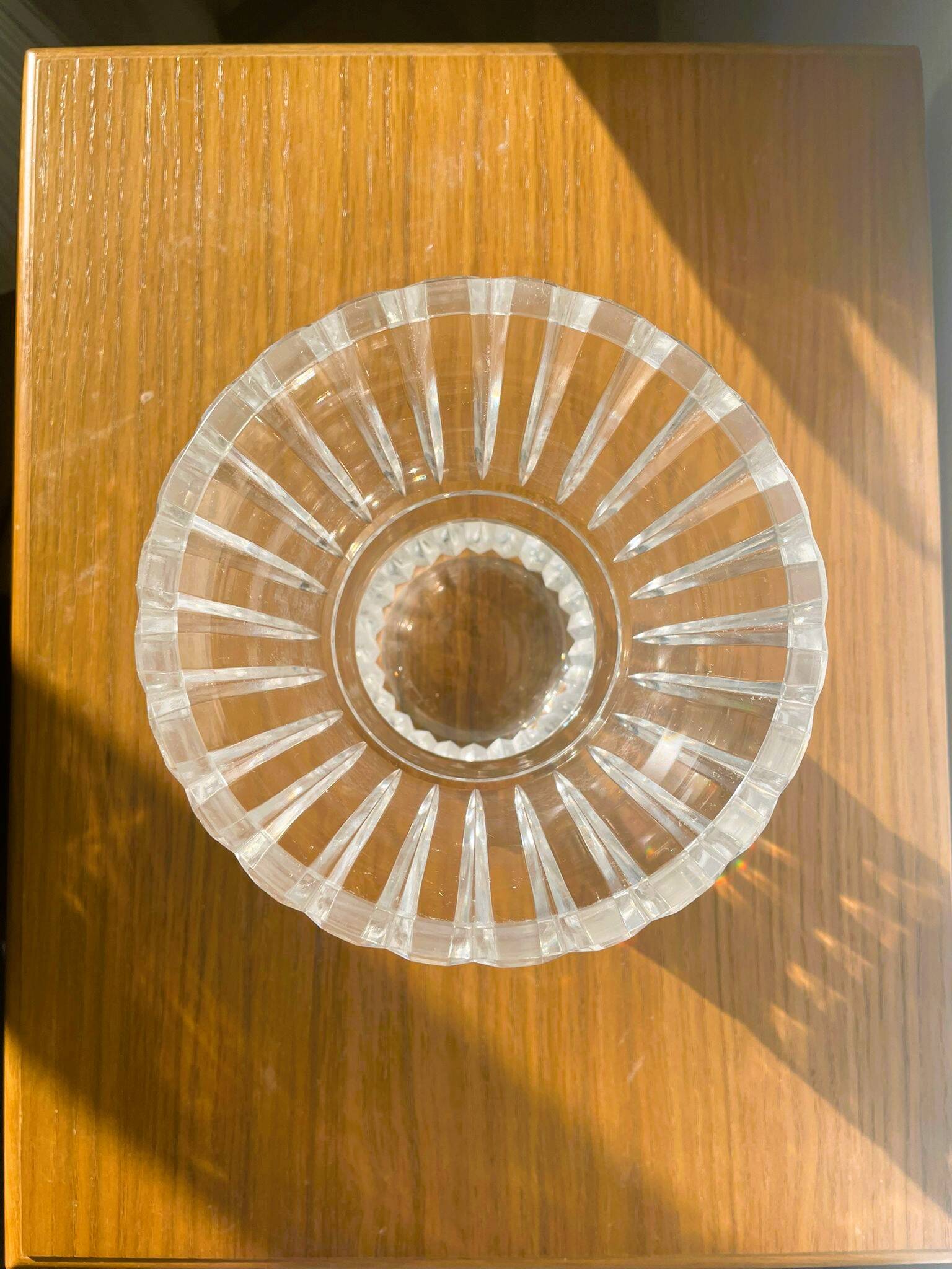 Clear crystal vase Val Saint Lambert