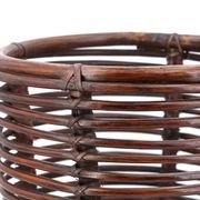 Cache pot jardinière en bambou foncé, années 60