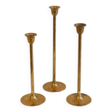 Set of Scandinavian brass candle holders