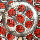 Vintage MBFA Pornic oyster barbotine plates from the 60s