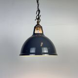 Vintage Industrial Grey Painted Pendant Lamp