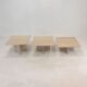 Set of 3 italian travertine coffee or side tables, 1980s