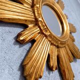 Mid-century hollywood regency gilt sunburst wall mirror, 1960s