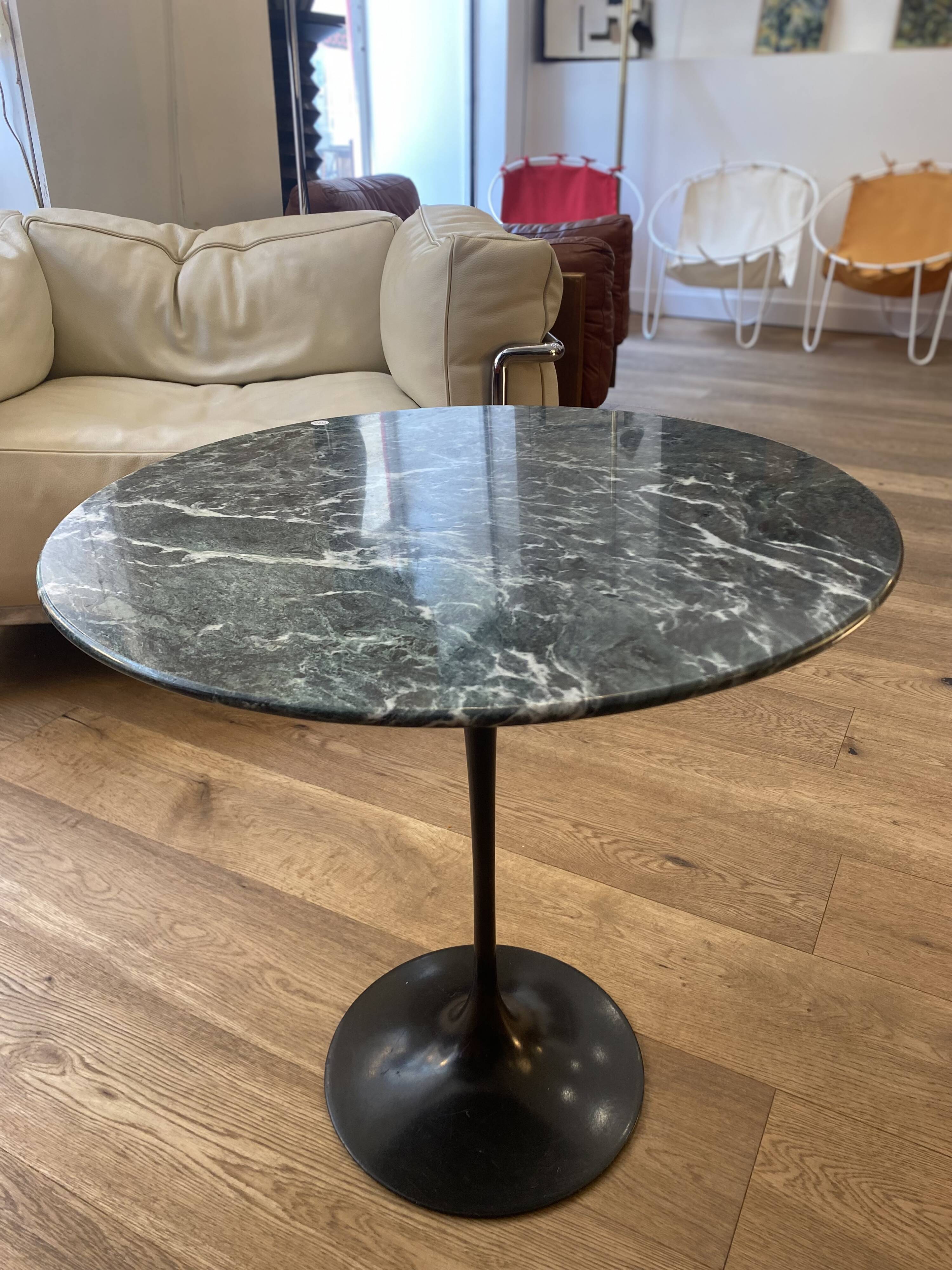 Side table/guéridon Tulipe - Knoll - Verde Alpi marble