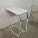 1970s adjustable side table in white lacquered metal