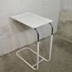 Adjustable side table from the 1970s in white lacquered metal.