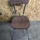 Old chair kitchen formica imitat° wood + feet compass metal chrome vintage