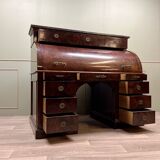 Cylinder desk in flamed mahogany empire style 19th century