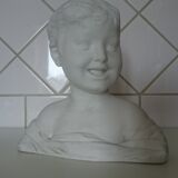 Laughing child bust after Donatello in Sèvres biscuit