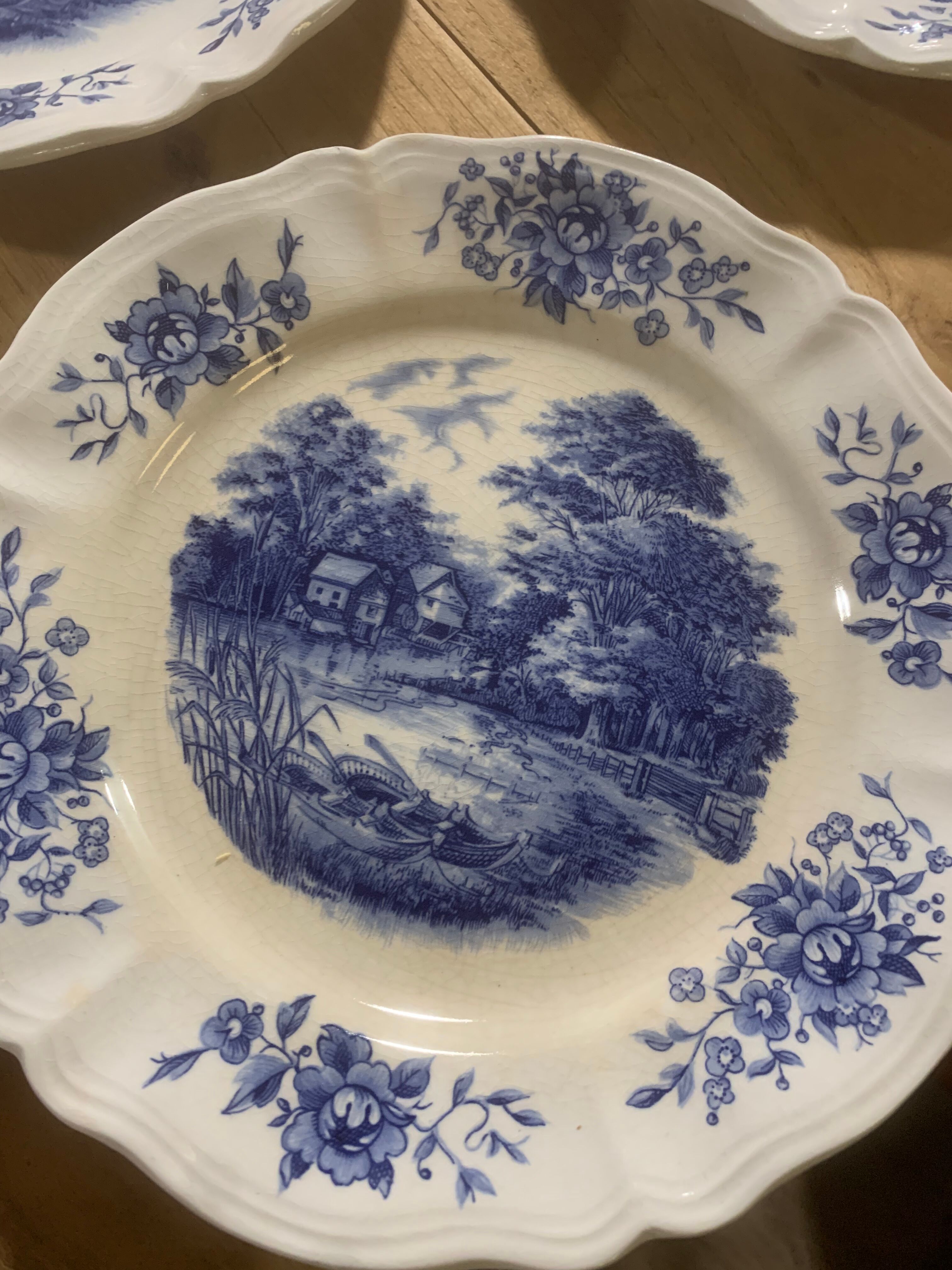 Set of 10 plates Digoin Sarreguemines model Romantic