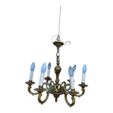 Lustre laiton 5 feux Louis XV