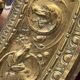 A. Arens, Antwerp, important oval mirror in repoussé brass with numerous animal decorations