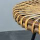 Midcentury Dutch rattan bamboo bar stools by Rohé Noordwolde, 1950s