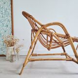 Rattan basket armchair, 1960s